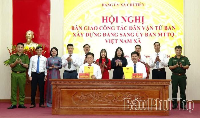 Bàn giao chức năng, nhiệm vụ tham mưu công tác dân vận sang Ủy ban MTTQ xã Chí Tiên.