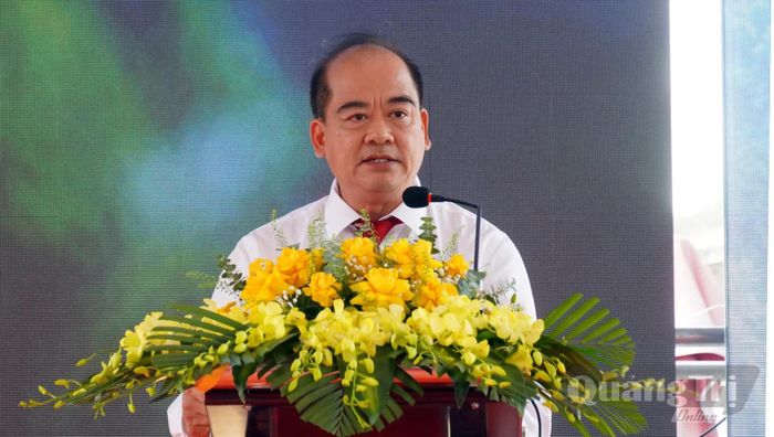 Đồng chí Đào Anh Tuấn, Tổng Giám đốc Công ty CP vận tải đường sắt phát biểu tại buổi lễ - Ảnh: N.M