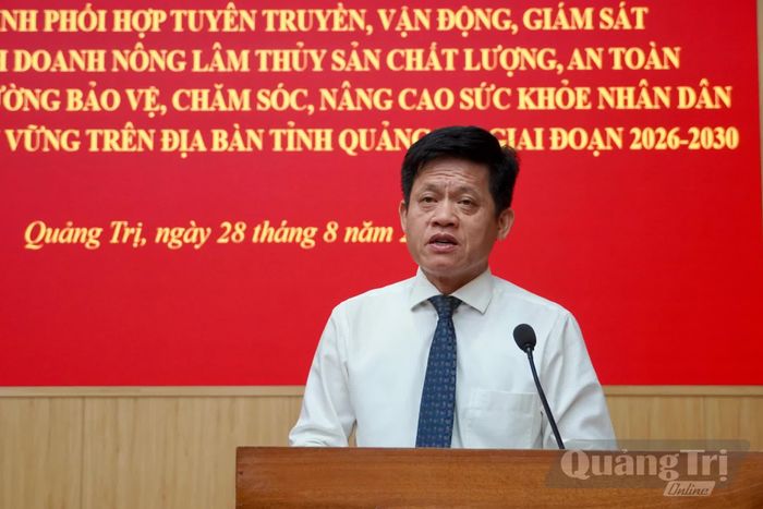 Đồng chí Lê Văn Bảo, Phó Chủ tịch UBND tỉnh phát biểu tại hội nghị - Ảnh: H.N