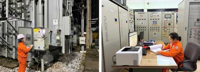 Chị Lý Thị Thanh Nga - Xí nghiệp Lưới điện cao thế Thái Nguyên thường xuyên đảm nhận những ca trực đêm, góp phần giữ dòng điện vận hành an toàn, liên tục