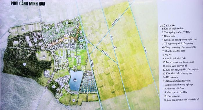 Phối cảnh đồ án Quy hoạch chung đô thị Chi Lăng, tỉnh An Giang đến năm 2050.