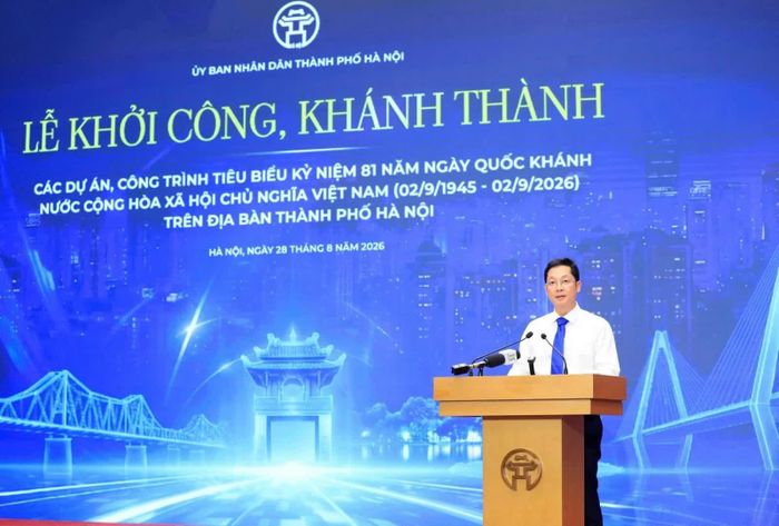 Giám đốc Sở Tài chính Hà Nội Nguyễn Ngọc Tú phát biểu. Ảnh: Phạm Linh