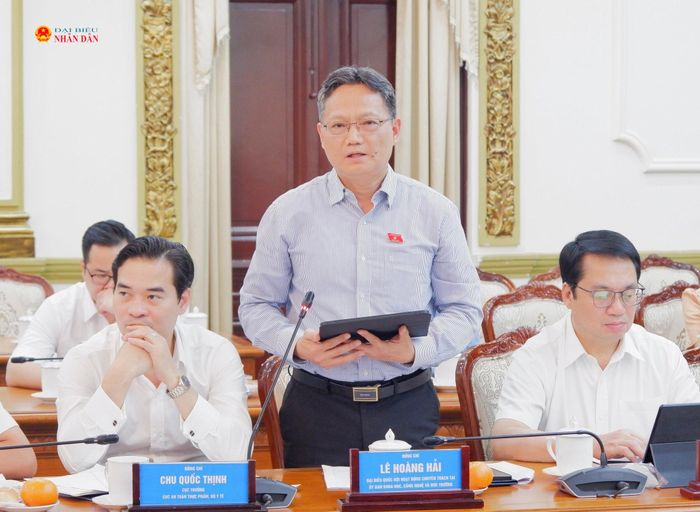 ĐBQH hoạt động chuyên trách tại Ủy ban Khoa học, Công nghệ và Môi trường Lê Hoàng Hải phát biểu