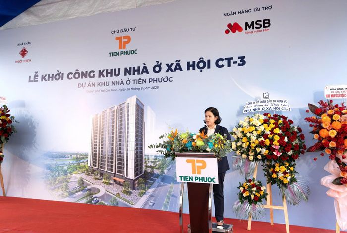 Phó Tổng giám đốc Công ty cổ phần bất động sản Tiến Phước Nguyễn Thị Ngọc Hương chia sẻ sẵn sàng đồng hành cùng TP. Hồ Chí Minh giải quyết nhu cầu thiết thực của người dân về nhà ở xã hội.
