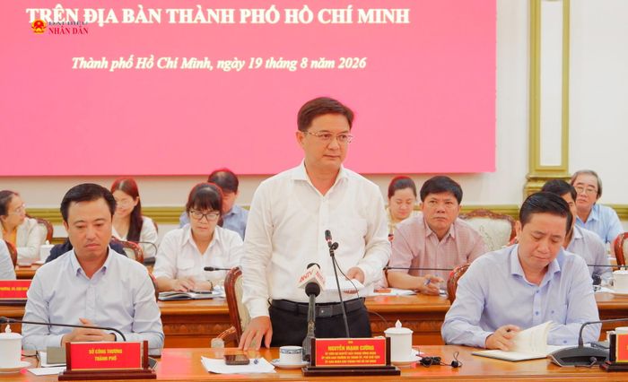 Phó Chủ tịch UBND thành phố Hồ Chí Minh Nguyễn Mạnh Cường phát biểu. Ảnh: Hoa Lê