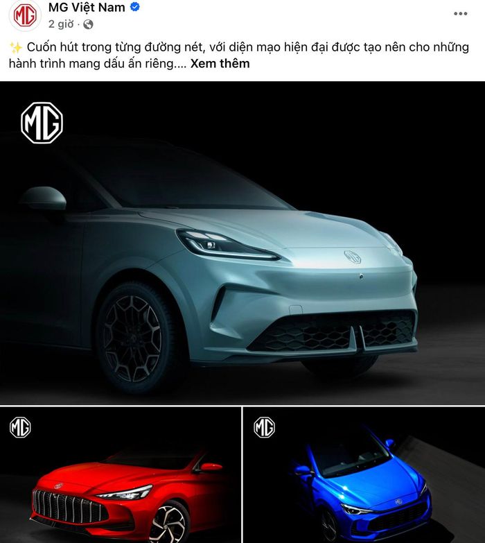 MG Việt Nam tiếp tục hé lộ bộ 3 mẫu xe mới chuẩn bị ra mắt thị trường Việt Nam. Ảnh: MG Việt Nam