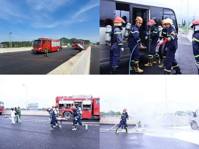  Diễn tập phương án CNCH vụ tai nạn giao thông đặc biệt nghiêm trọng trên tuyến cao tốc. 