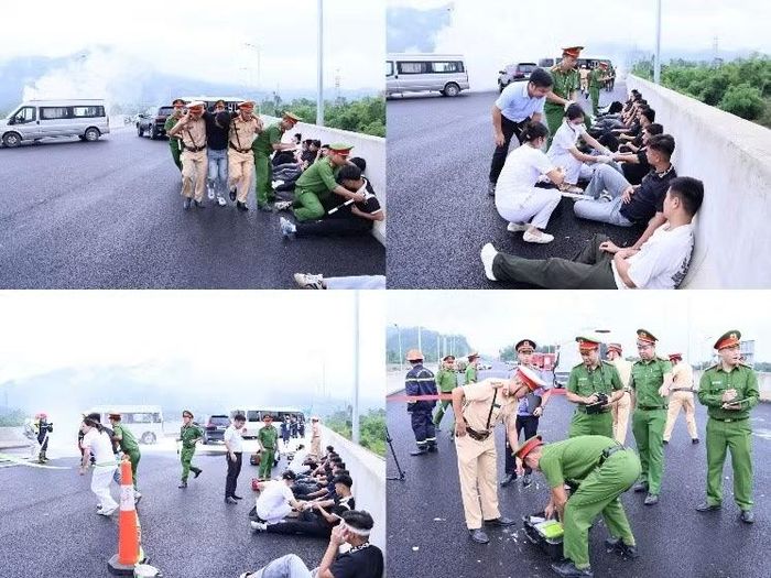 Diễn tập phương án cứu nạn trên cao tốc.