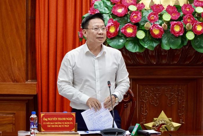 Thứ trưởng Bộ Tư pháp Nguyễn Thanh Ngọc Phát biểu kết luận. Ảnh: Kim Ngân