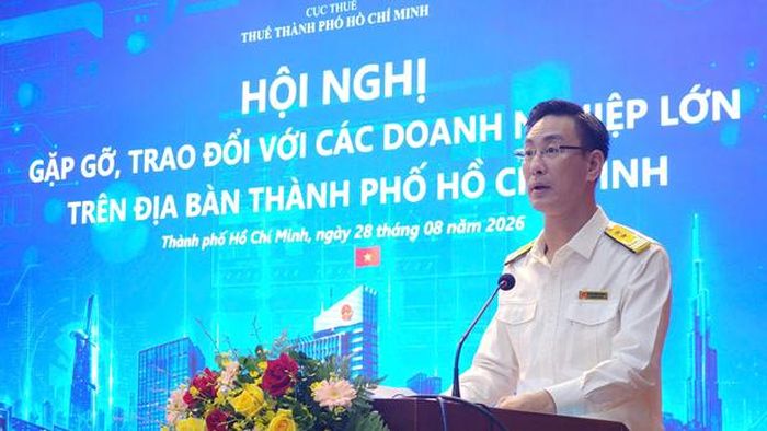 Ông Đoàn Minh Dũng, Trưởng Thuế TP. Hồ Chí Minh phát biểu tại Hội nghị.