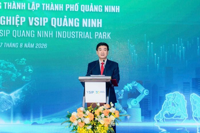 Ông Đỗ Xuân Điệp, Giám đốc Sở Xây dựng Quảng Ninh phát biểu tại buổi lễ.