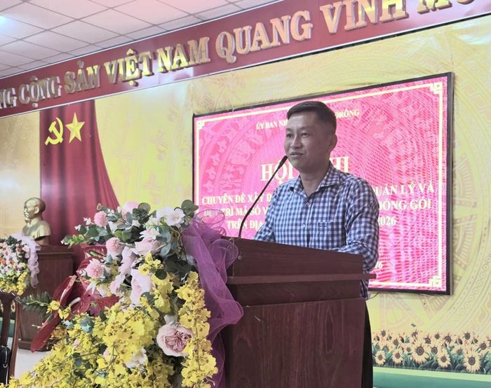  Ông Lê Ngọc Hải, Phó Chủ tịch Hiệp hội Sầu riêng Đắk Lắk, phát biểu tại hội nghị. 