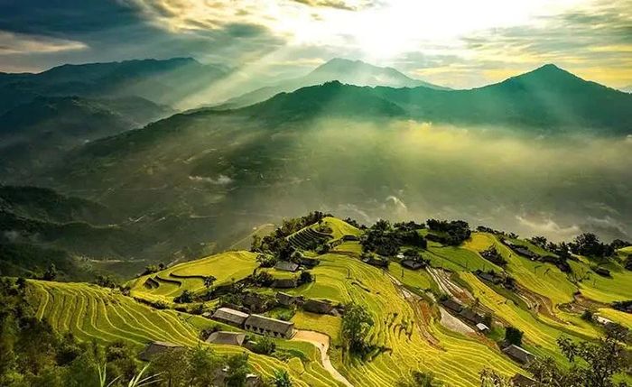 Hà Giang đẹp mê mẩn du khách mùa lúa chín. (Ảnh: KT)