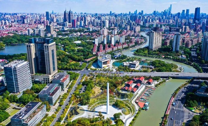 Sông Tô Châu chảy qua trung tâm thành phố Thượng Hải đổ vào sông Hoàng Phố. Ảnh: Trang thông tin thành phố Thượng Hải