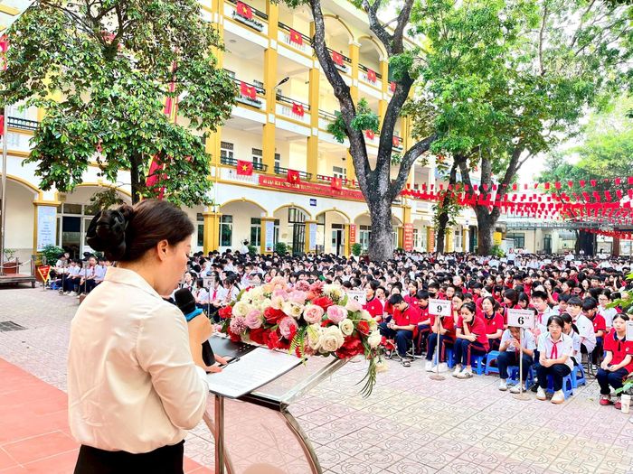 Sau khi thực hiện sắp xếp, các cơ sở giáo dục công lập phường Hoàng Liệt tổ chức lại từ 9 đầu mối còn 5 trường, gồm 1 trường mầm non, 3 trường tiểu học và 1 trường THCS. Ảnh: PV