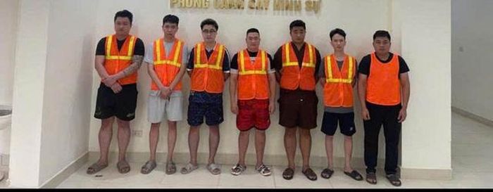 Các đối tượng tại cơ quan Công an. Ảnh: CACC
