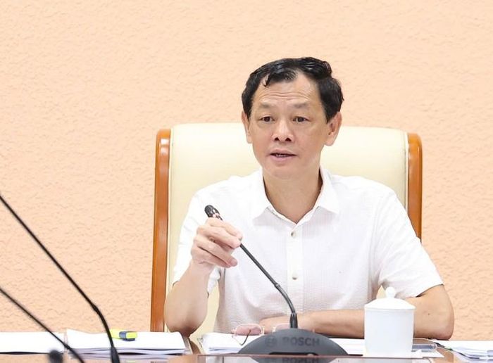 PGS.TS Nguyễn Tri Thức, Thứ trưởng Bộ Y tế phát biểu chủ trì cuộc họp. Ảnh: Trần Minh
