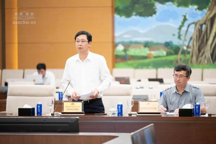 Phó Chủ tịch Ủy ban Trung ương MTTQ Việt Nam Cao Xuân Thạo phát biểu. Ảnh: Media Quốc hội