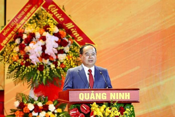 Bí thư Tỉnh ủy Quảng Ninh Quản Minh Cường phát biểu tại lễ công bố. Ảnh: Sở VHTTDL Quảng Ninh