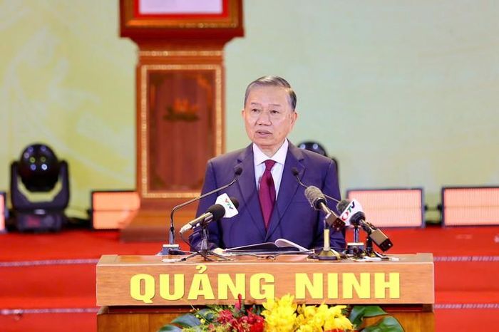 Tổng Bí thư, Chủ tịch nước Tô Lâm phát biểu tại lễ công bố. Ảnh: Sở VHTTDL Quảng Ninh