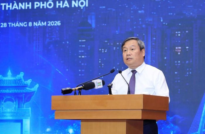 Chủ tịch UBND thành phố Hà Nội Vũ Đại Thắng phát biểu tại lễ khởi công, khánh thành các dự án, công trình tiêu biểu, ngày 28/8.