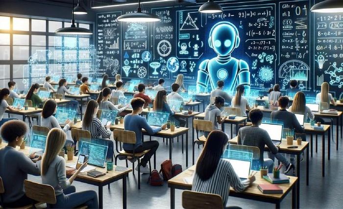 Một lớp học trong thời đại số - Ảnh: Internet