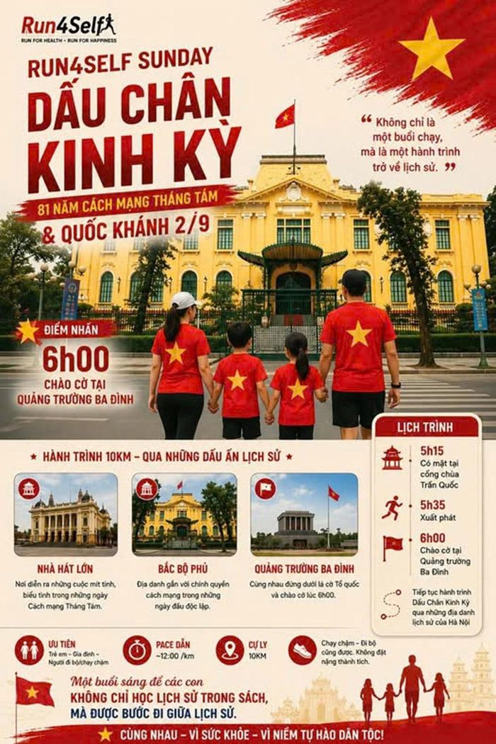   Poster về chương trình chạy của câu lạc bộ Run4self vào chủ nhật 30-8-2026. Ảnh: Run4self 