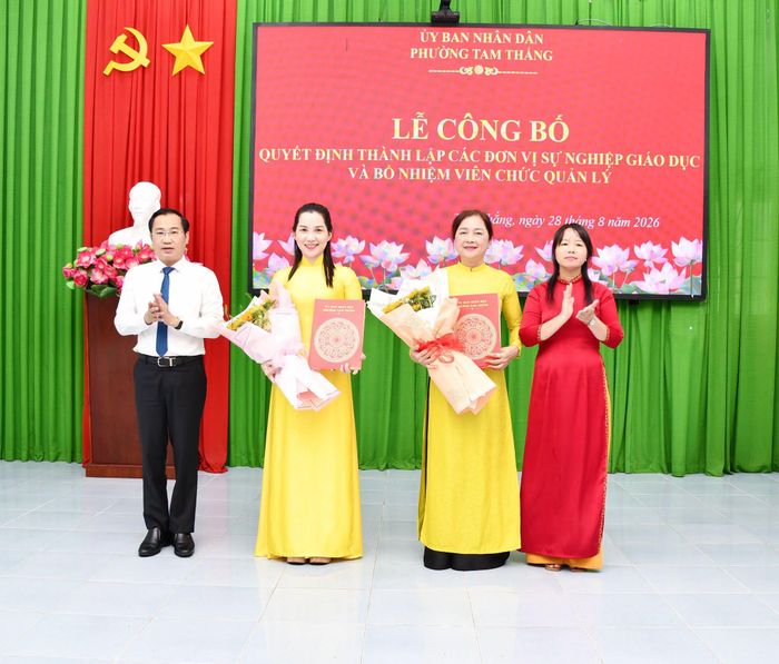  Bà Trần Thị An Pha, được bổ nhiệm giữ chức vụ Hiệu trưởng Trường Tiểu học Quang Trung; bà Trương Thị Hồng Nhung, được bổ nhiệm giữ chức vụ Hiệu trưởng Trường Mầm non Hoa Anh Đào 