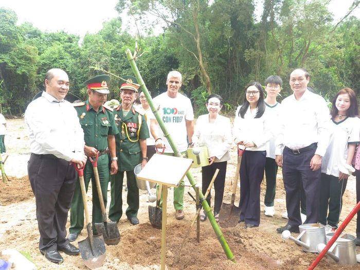  Các đại biểu trồng tre. Ảnh: THỤY VŨ 