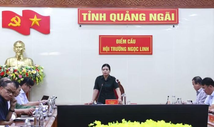 Bà Y Ngọc, Phó Chủ tịch UBND tỉnh Quảng Ngãi phát biểu tại buổi làm việc. Ảnh: Cổng TTĐT tỉnh Quảng Ngãi
