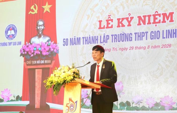 NGƯT Nguyễn Xuân Chiến, Bí thư Chi bộ, Hiệu trưởng Trường THPT Gio Linh khái quát chặng đường phát triển nhà trường.