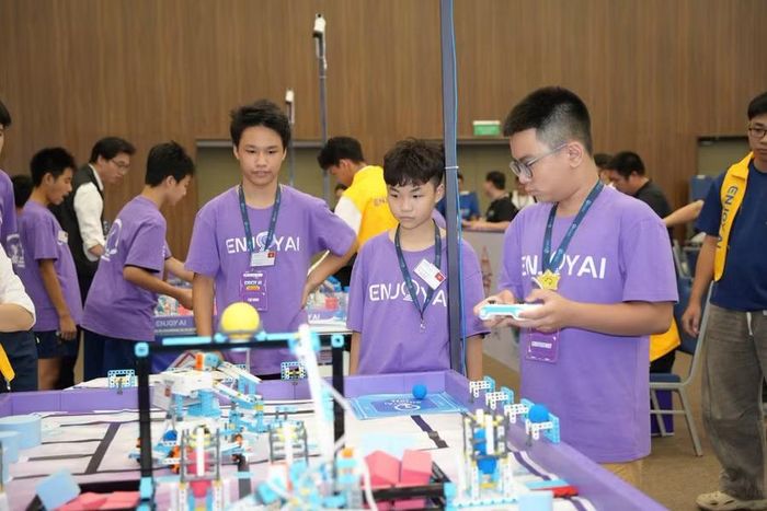 Học sinh Trường THCS Trưng Vương tham gia Cuộc thi Enjoy AI Asian Open 2026. Ảnh: NTCC.