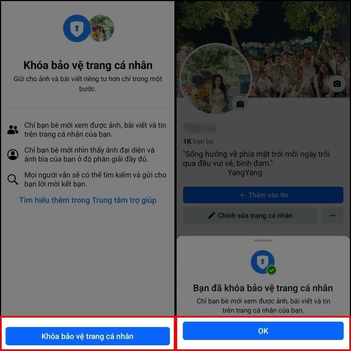 Hệ thống sẽ hiển thị thông báo xác nhận thay đổi cài đặt.