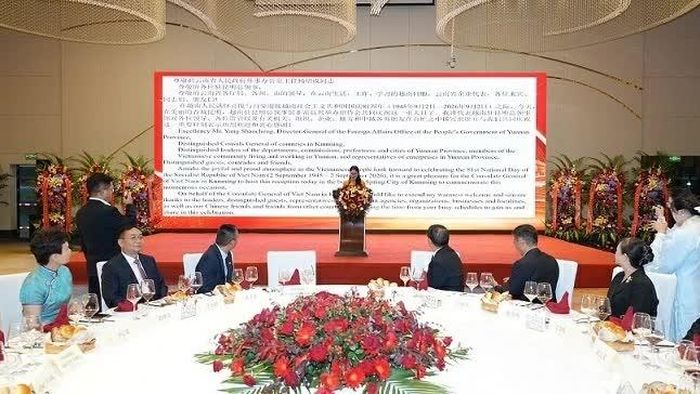 Tổng Lãnh sự Nghiêm Việt Chung khẳng định giá trị lịch sử của sự kiện ngày 2/9/1945. (Nguồn: TLSQ Việt Nam tại Côn Minh)