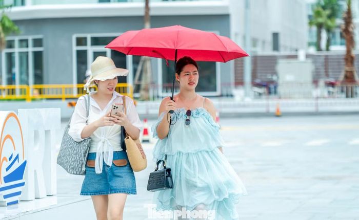 Hai khách du lịch từ Sài Gòn đến Quảng Ninh du lịch cho biết họ cảm thấy bất ngờ với khung cảnh vắng vẻ ở bến cảng. "Lúc đầu chúng em xem review trên mạng thấy ở đây vào dịp nghỉ lễ rất đông. Nhóm em dự định sau khi tham quan vịnh Hạ Long sẽ thưởng thức ẩm thực Quảng Ninh rồi di chuyển đến các địa phương khác như Hải Phòng, Ninh Bình, Hà Nội để du lịch trong dịp nghỉ lễ này", hai cô gái trong ảnh chia sẻ.