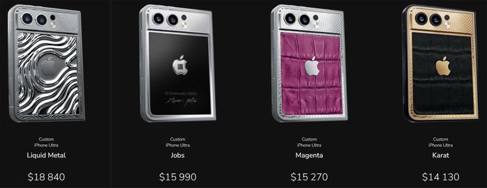 Bộ sưu tập iPhone Ultra màn hình gập được chế tác theo phong cách xa xỉ của Caviar. Ảnh: Caviar