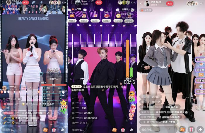 Hình thức livestream nhóm khá thịnh hành tại Trung Quốc. Ảnh chụp màn hình: radii