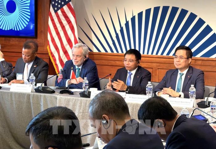 Phó Thủ tướng Chính phủ Nguyễn Văn Thắng tham dự Tọa đàm doanh nghiệp tại Washington D.C. ngày 28/8/2026. Ảnh: Ngọc Quang – PV TTXVN tại Mỹ