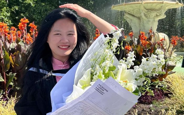 Nguyễn Lê Thảo Anh trong buổi nhận bằng tốt nghiệp Đại học Melbourne