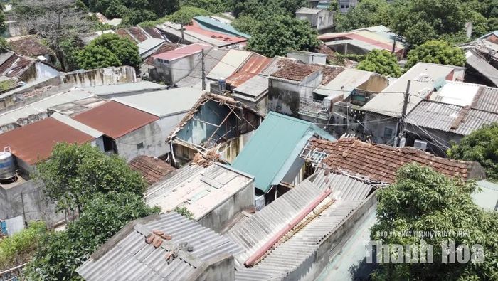 Cả khu tập thể chẳng có gì ngoài sự xập xệ, nhếch nhác.