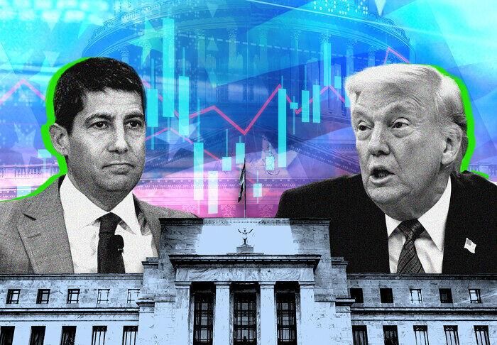 Chủ tịch Cục Dự trữ Liên bang Mỹ (Fed) Kevin Warsh và Tổng thống Mỹ Donald Trump. (Ảnh: MarketWatch).