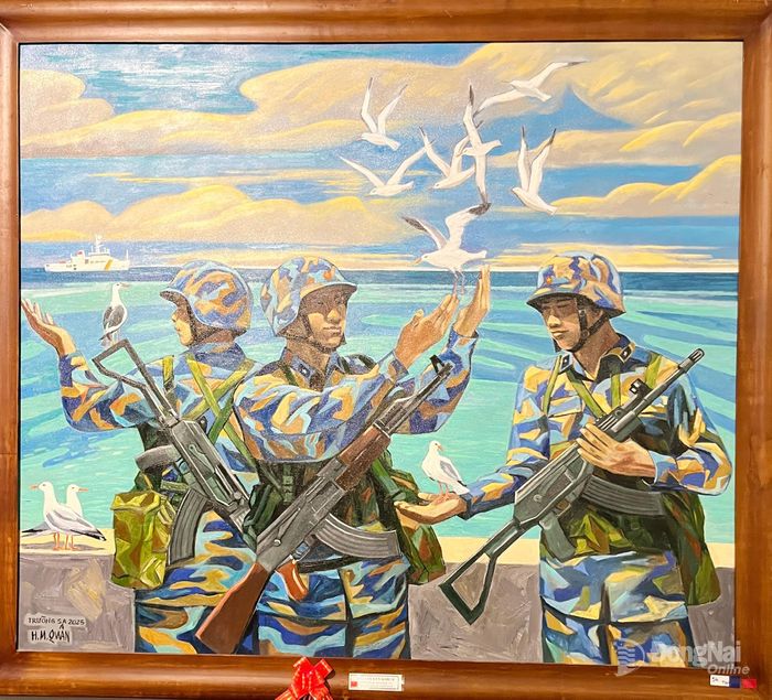 Tranh sơn dầu Xuân về trên đảo Cô Lin của tác giả Hồ Minh Quân.