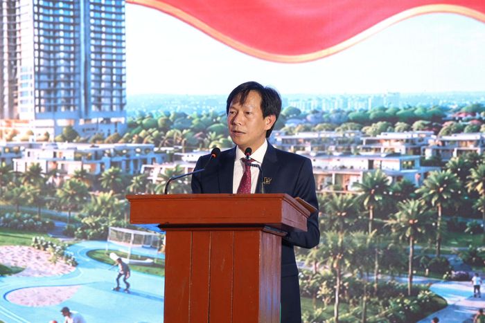 Ông Nguyễn Văn Bình, Tổng Giám đốc Hưng Lộc Phát Corp phát biểu tại lễ khánh thành