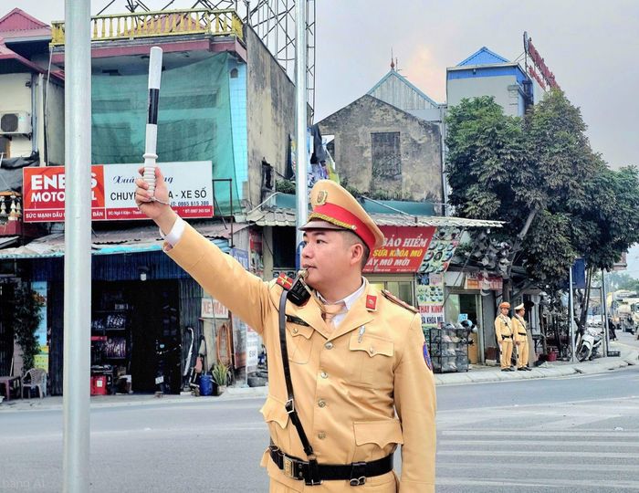 Lực lượng CSGT tăng cường hướng dẫn, điều tiết tại các tuyến, nút giao có nguy cơ ùn tắc.