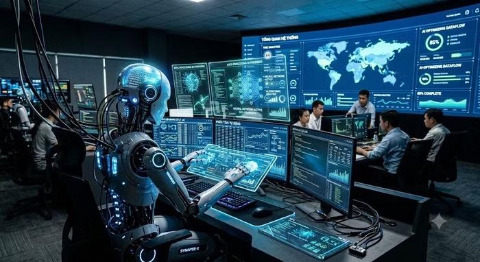 Năng suất lao động trong các ngành ứng dụng AI dự kiến tăng từ 10–15% (Ảnh do AI tạo).