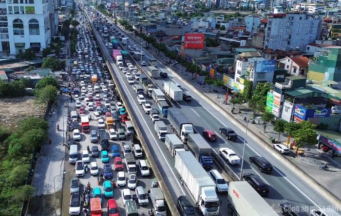 Mật độ giao thông Hà Nội chiều 28/8.