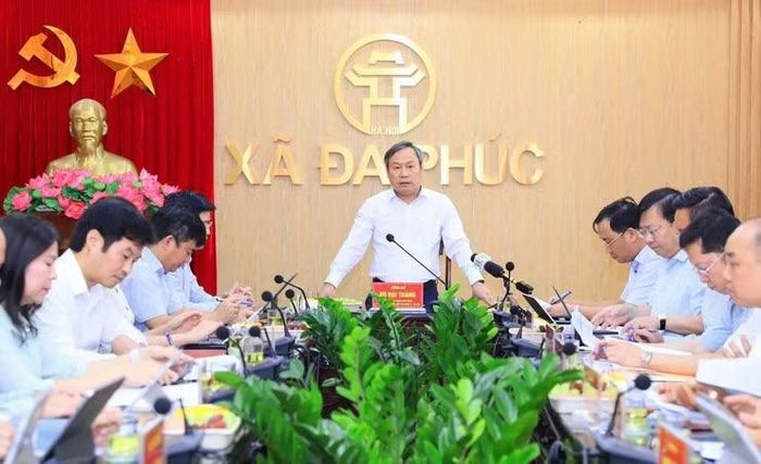 Chủ tịch UBND TP Hà Nội Vũ Đại Thắng kết luận tại buổi làm việc.