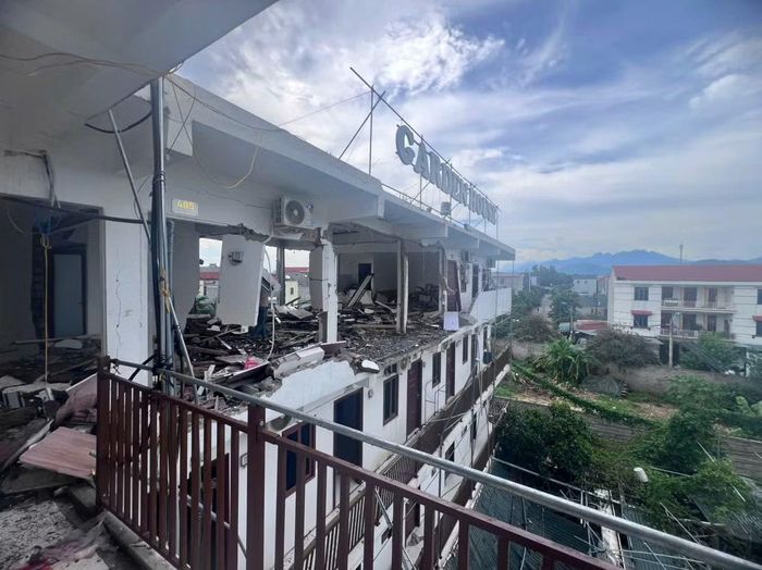 Hiện trường nơi xảy ra vụ nổ nghiêm trọng.