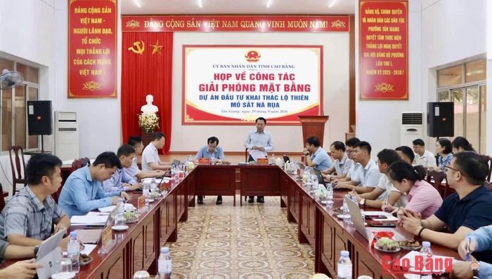 Phó Chủ tịch Thường trực UBND tỉnh Lương Tuấn Hùng phát biểu kết luận cuộc họp.