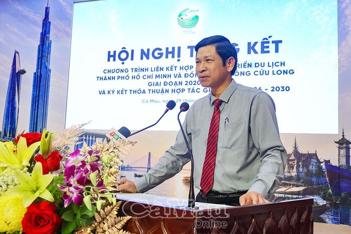 Đồng chí Hồ An Phong, Thứ trưởng Bộ Văn hoá, Thể thao và Du lịch phát biểu tại chương trình.